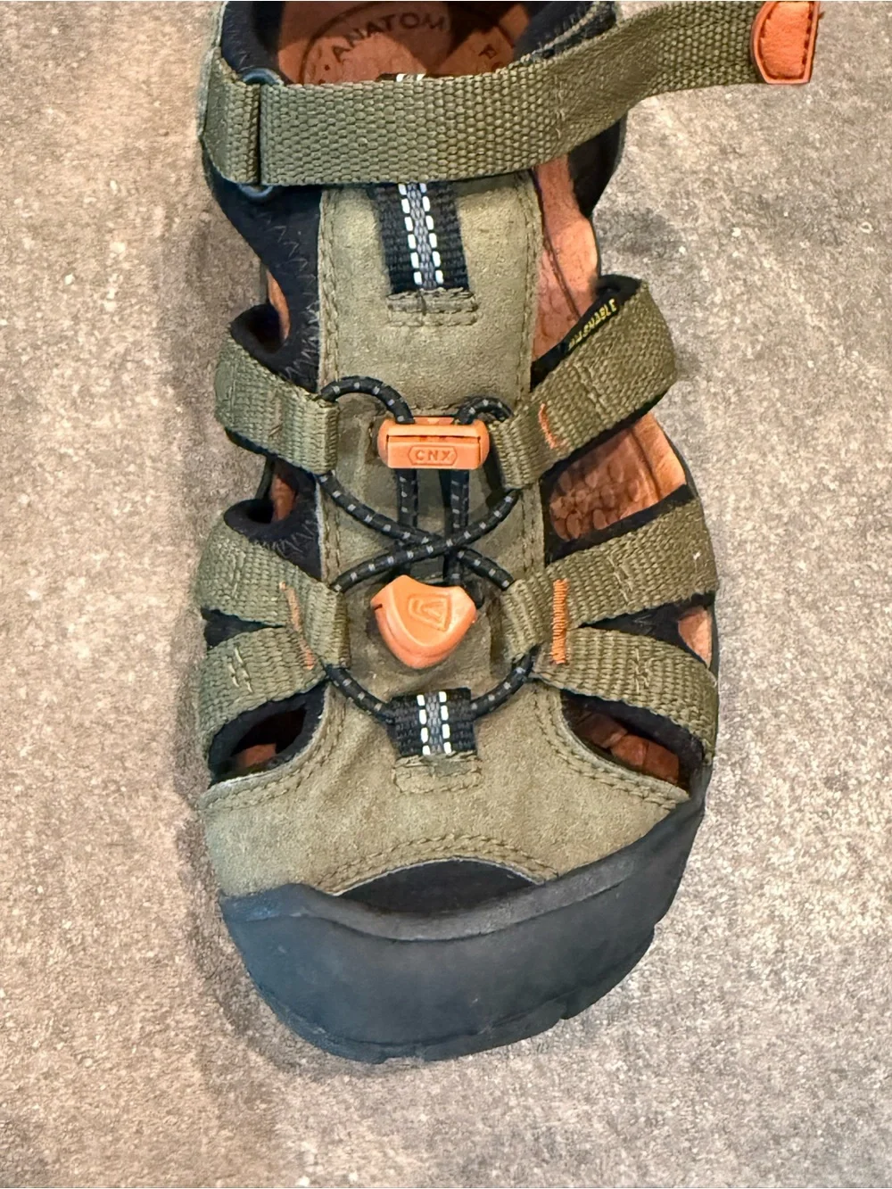 Keen Kids Olive Green and Orange Closed-Toe Sport Sandals